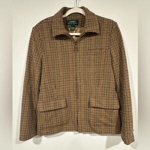 Vintage Lauren Ralph Lauren Wool Houndstooth Blazer Jacket 10